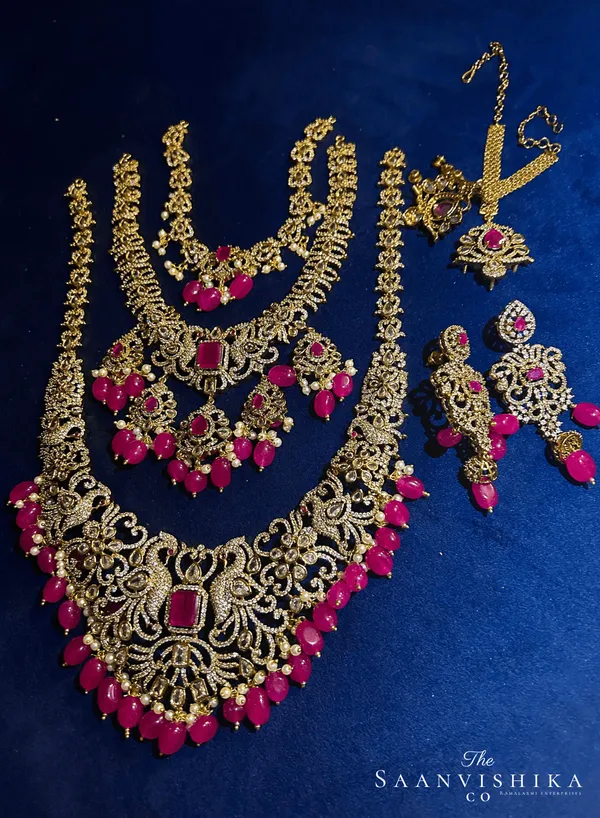 Multicolor_Alloy_Blend_Peacock_Bridal_Jewellery_Set_For_Women
