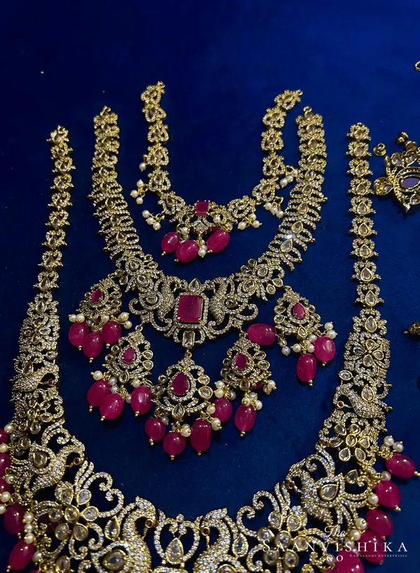 Multicolor_Alloy_Blend_Peacock_Bridal_Jewellery_Set_For_Women