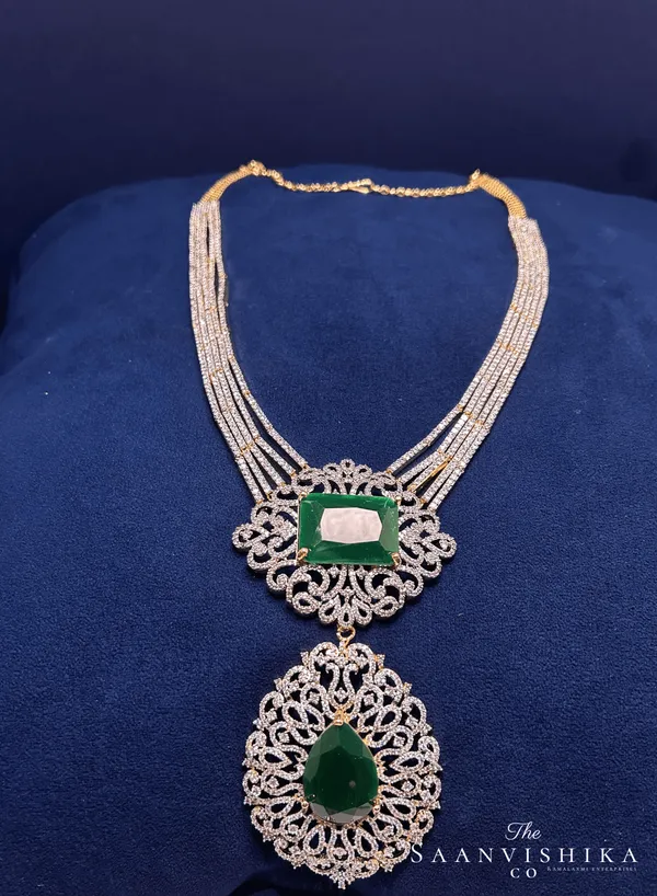 Multicolor_Alloy_Uncut_Emerald_Diamond_Replica_Haram_Set_For_Women