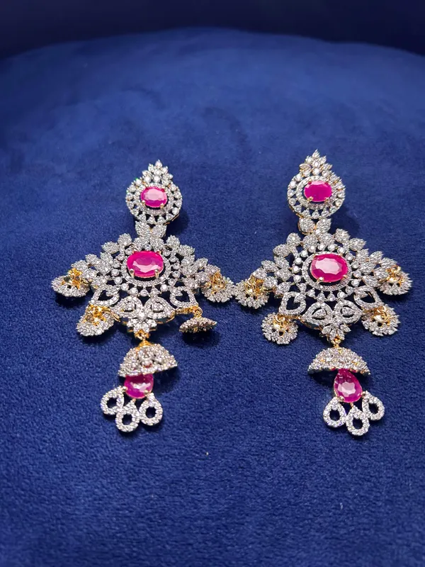 Multicolor_Alloy_Diamond_Replica_Earrings_For_Women