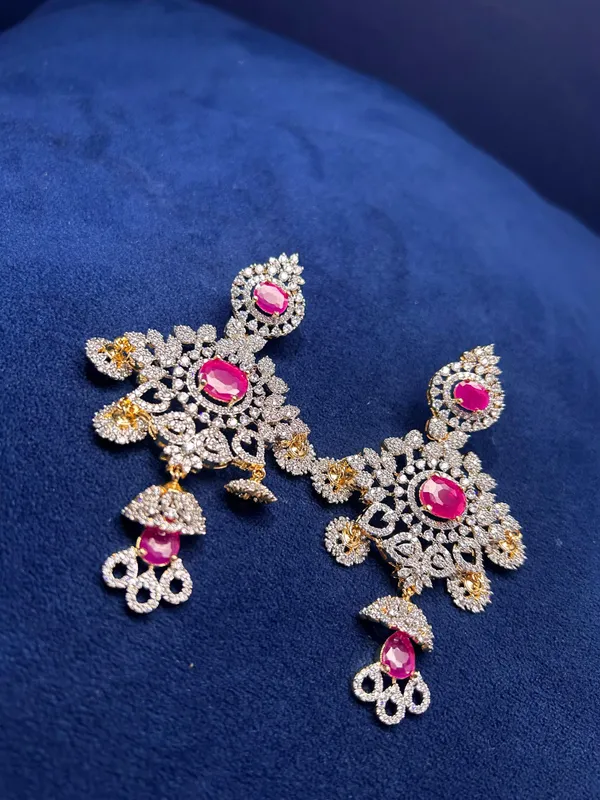 Multicolor_Alloy_Diamond_Replica_Earrings_For_Women