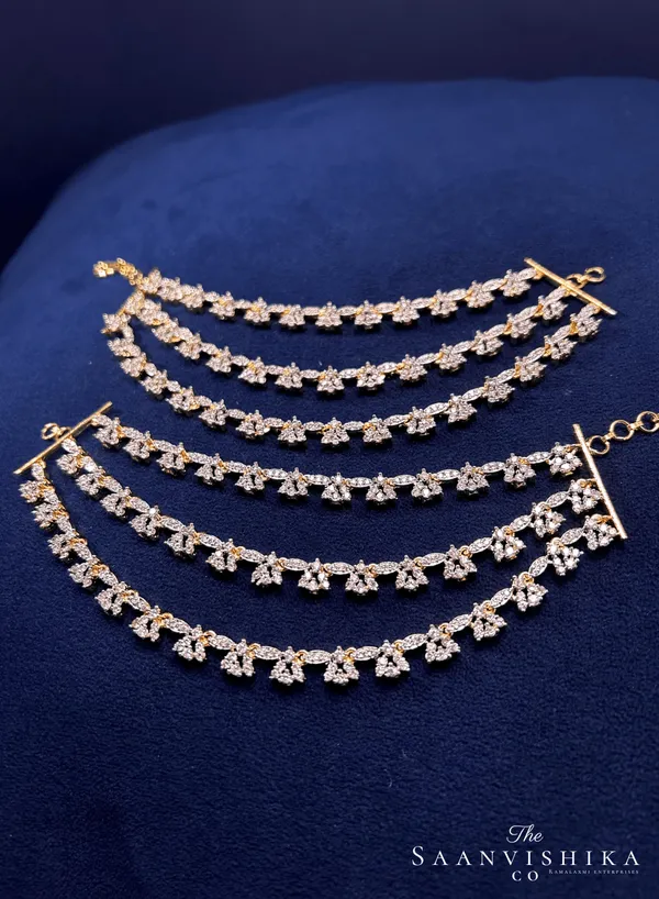 Golden_Alloy_3_Line_Diamond_Replica_Bridal_Earchain_For_Women