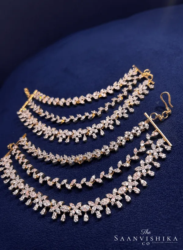 Golden_Alloy_3_Line_Floral_Bridal_Earchain_For_Women