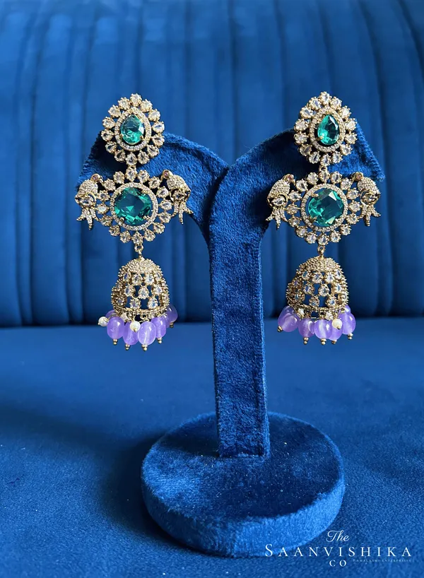 Sea_Green_Alloy_Parrot_Jhumka_Earrings_For_Women