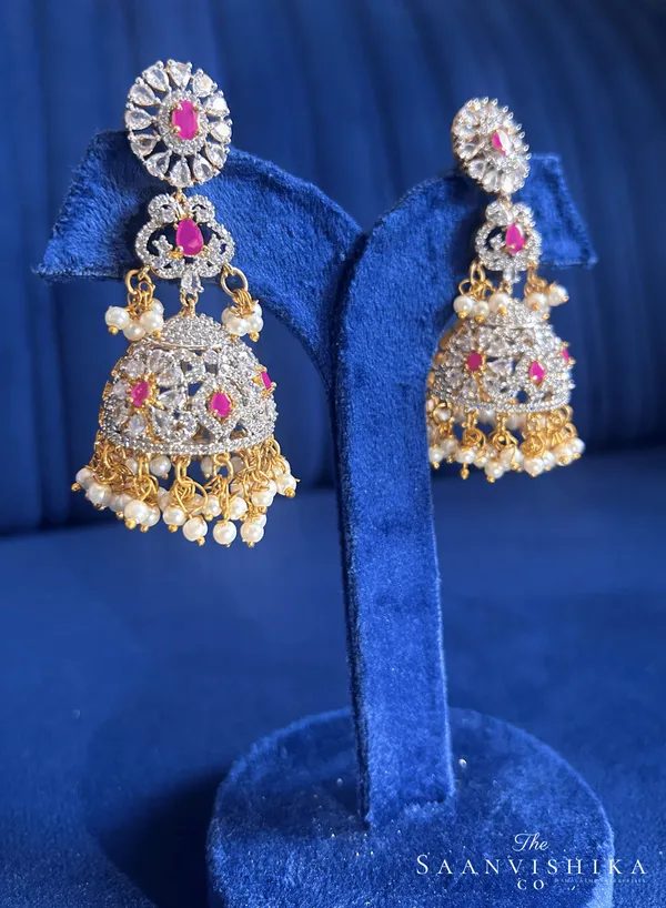 Multicolor_Alloy_Pearl_Jasmine_Jhumka_For_Women