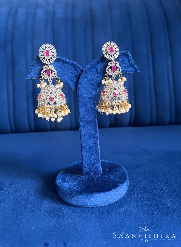 Multicolor_Alloy_Pearl_Jasmine_Jhumka_For_Women