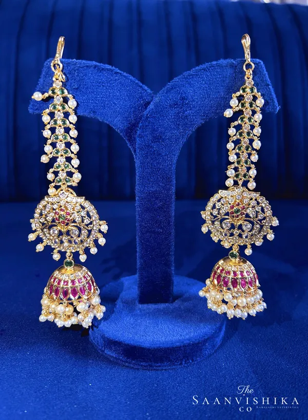 Multicolor_Alloy_Bridal_Guthapusalu_Jhumka_For_Women