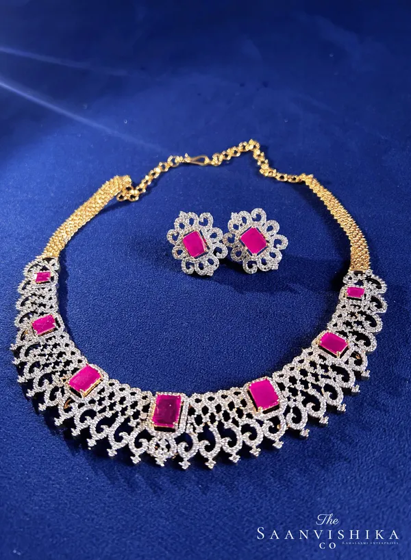 Red_Blue_Alloy_American_Diamond_Gemstone_Kante_Necklace_For_Women