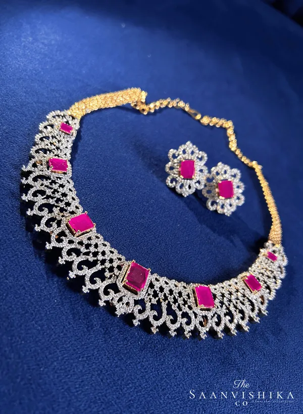 Red_Blue_Alloy_American_Diamond_Gemstone_Kante_Necklace_For_Women