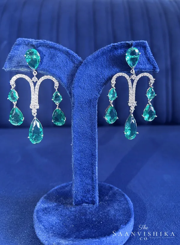 Green_Alloy_Gemstone_Diamond_Earrings_For_Women