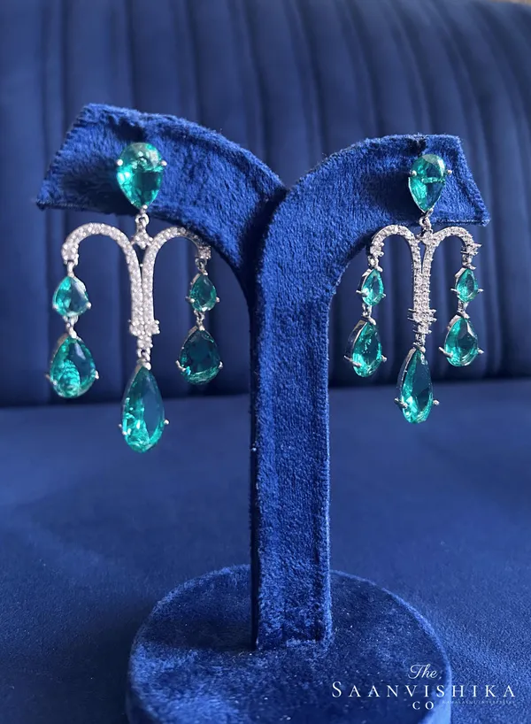 Green_Alloy_Gemstone_Diamond_Earrings_For_Women
