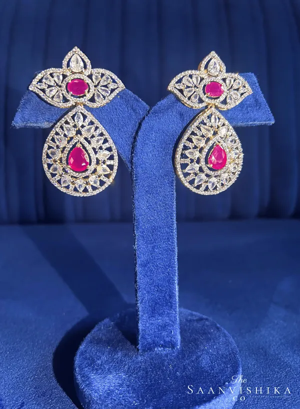 Red_Alloy_Star_Droplet_Drop_Earrings_For_Women