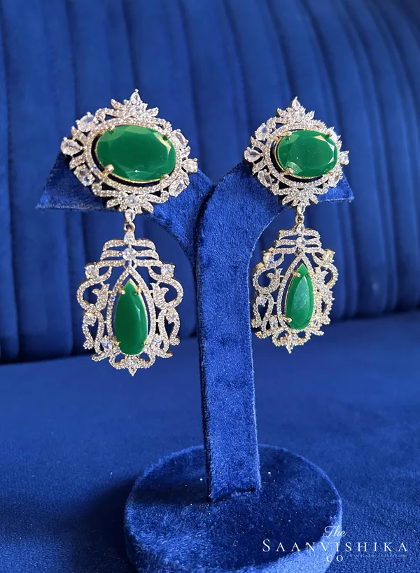 Green_Alloy_Large_Uncut_Gemstone_Earrings_For_Women