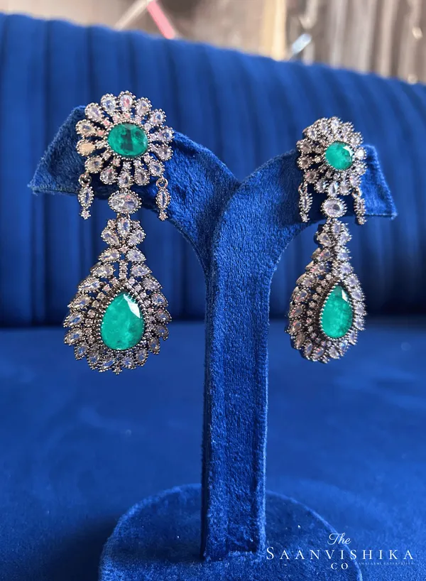Green_Alloy_Doublet_Earrings_For_Women