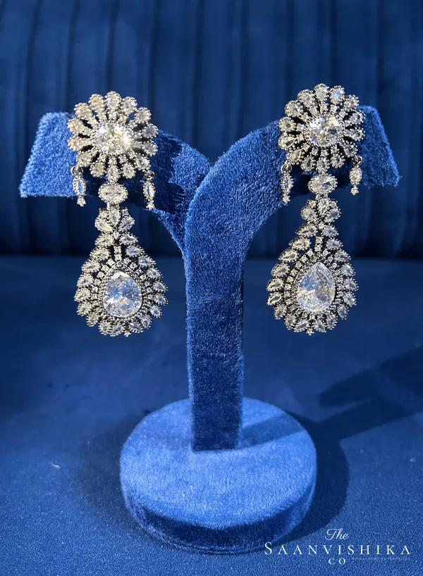 Silver_Alloy_Clear_Stone_Doublet_Earrings_For_Women