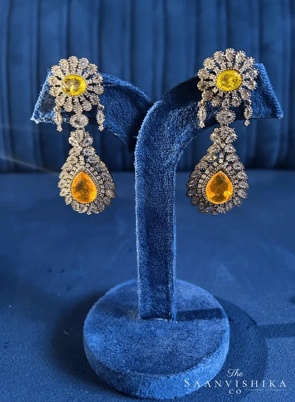 Yellow_Alloy_Doublet_Earrings_For_Women