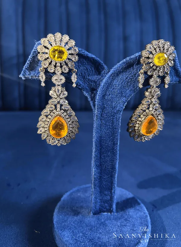 Yellow_Alloy_Doublet_Earrings_For_Women
