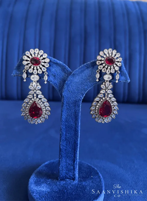 Red_Alloy_Doublet_Earrings_For_Women