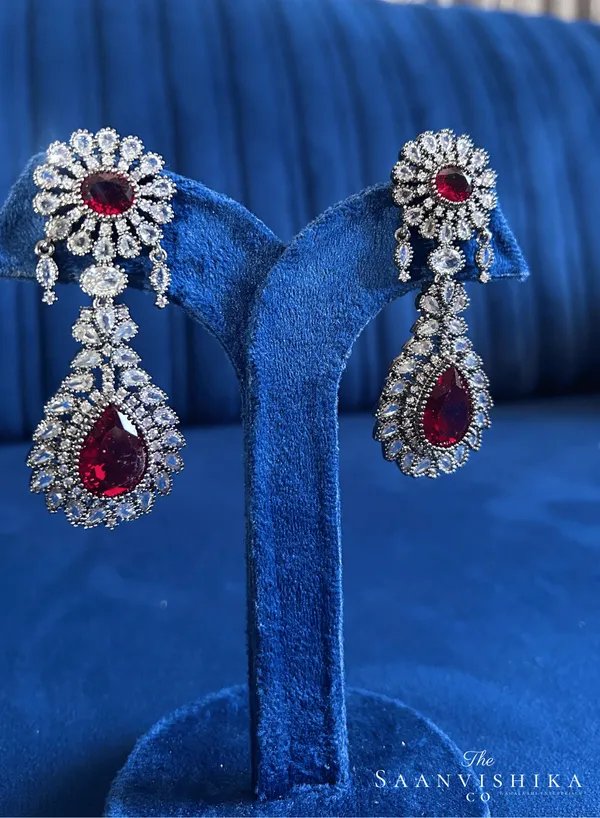 Red_Alloy_Doublet_Earrings_For_Women