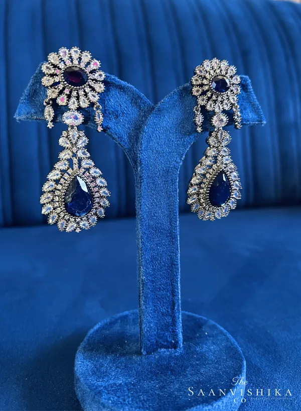 Blue_Alloy_Blend_Doublet_Earrings_For_Women