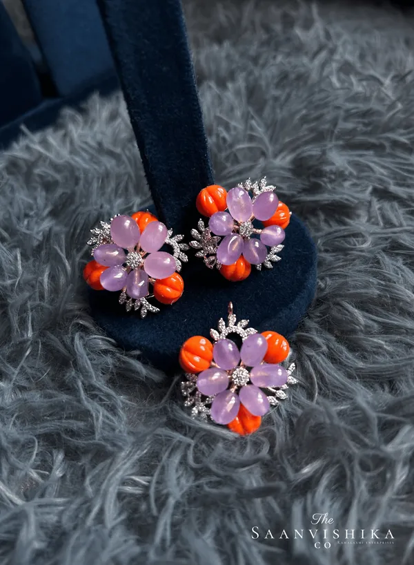 Violet_Alloy_Natural_Beads_Pendant_Set_With_Invisible_Chain_For_Women