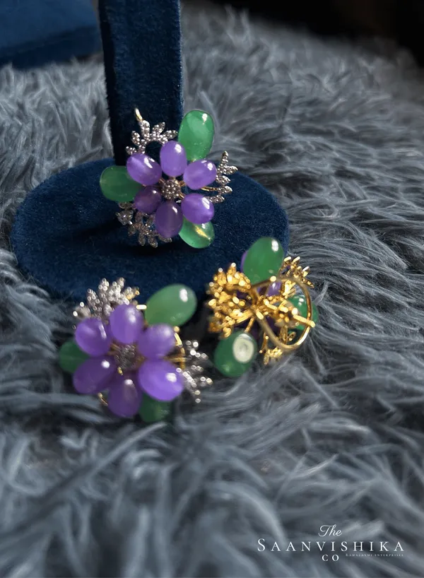 Green_Alloy_Violet_Natural_Beads_Pendant_Set_For_Women