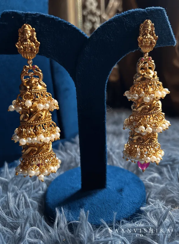 Golden_Alloy_Antique_Laxmi_Guttapusalu_Jhumka_For_Women