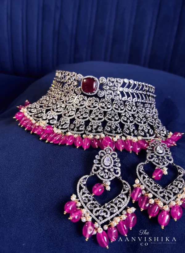 Pink_Alloy_Victorian_Cz_Diamond_Choker_Chandbali_Set_For_Women