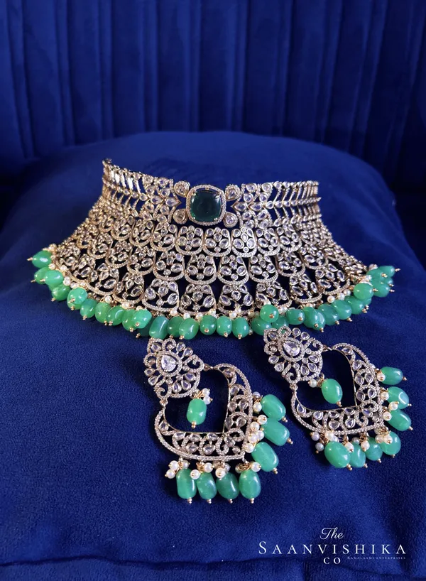Green_Alloy_Blend_Victorian_Cz_Diamond_Choker_Set_With_Chandbali_For_Women