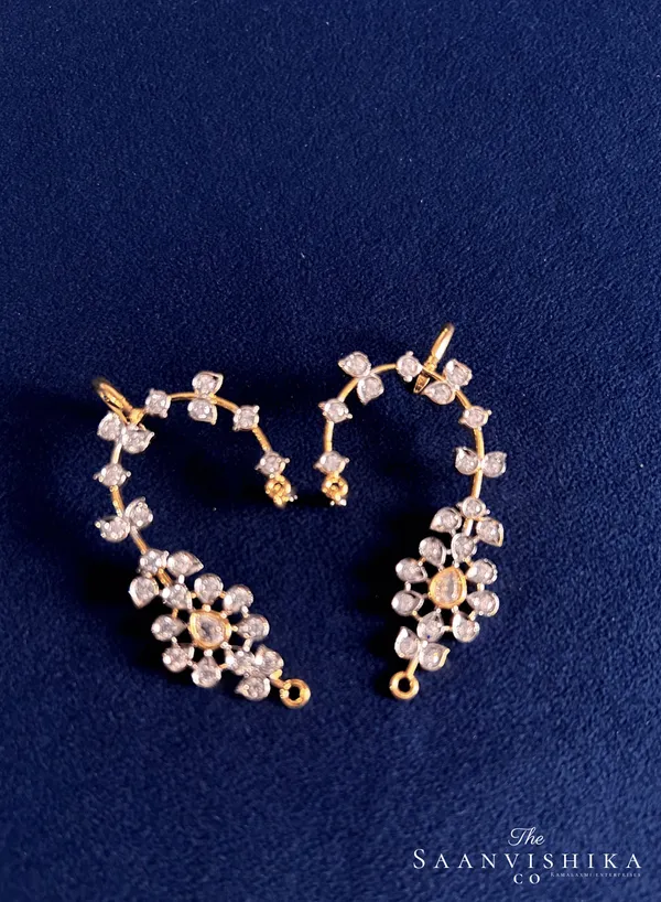 Golden_Alloy_Floral_American_Diamond_Earcuffs_For_Women