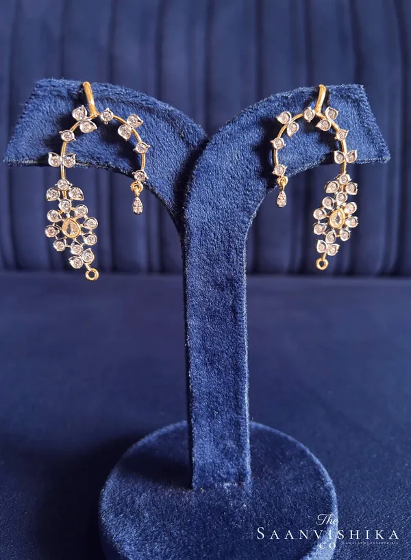 Golden_Alloy_Floral_American_Diamond_Earcuffs_For_Women