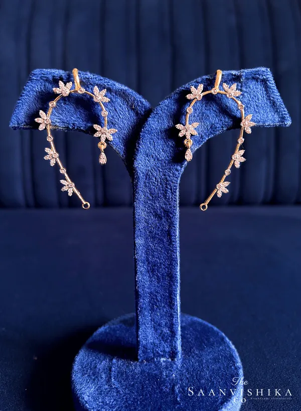 Golden_Alloy_Floral_American_Diamond_Earcuffs_For_Women