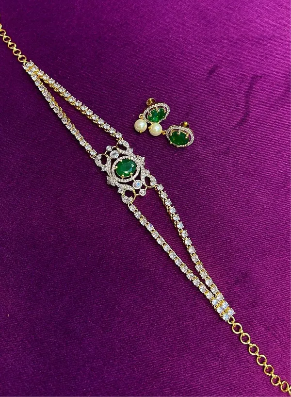 Green_Alloy_Double_Chain_Studded_Neck_Patti_For_Women