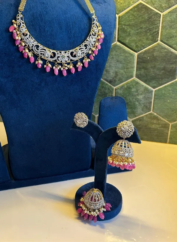 Pink_Alloy_Kante_Necklace_With_Detachable_Jhumka_Earrings_For_Women