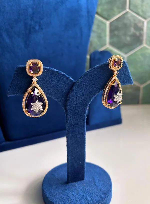 Violet_Alloy_Teardrop_Gemstone_Doublet_Earrings_For_Women