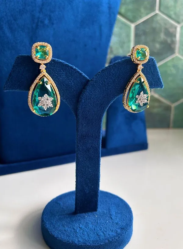Green_Alloy_Teardrop_Gemstone_Doublet_Earrings_For_Women