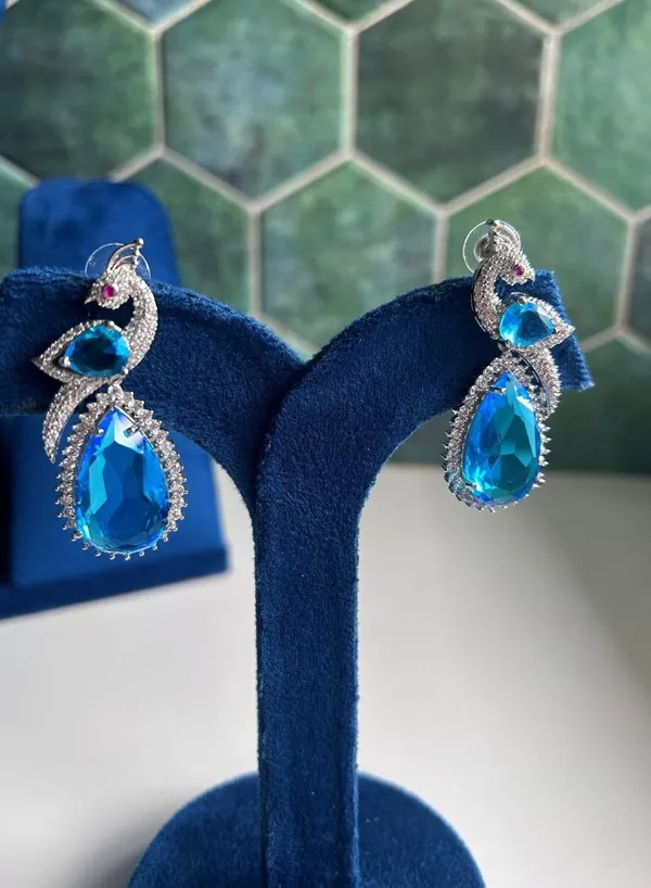 Blue_Alloy_Peacock_Doublet_Earrings_For_Women