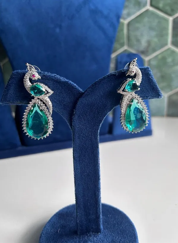 Green_Alloy_Peacock_Doublet_Earrings_For_Women