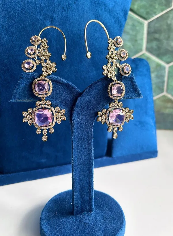 Pink_Alloy_Gemstone_Earcuffs_For_Women