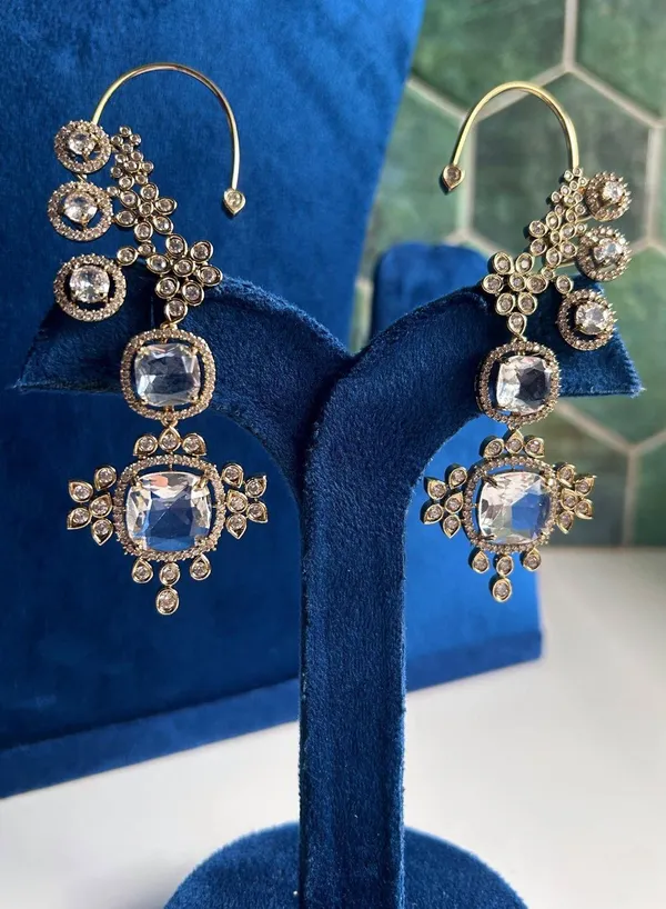 Crystal_Alloy_Gemstone_Earcuffs_For_Women