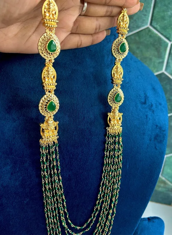 Green_Alloy_7-Line_Microbead_Necklace_For_Women