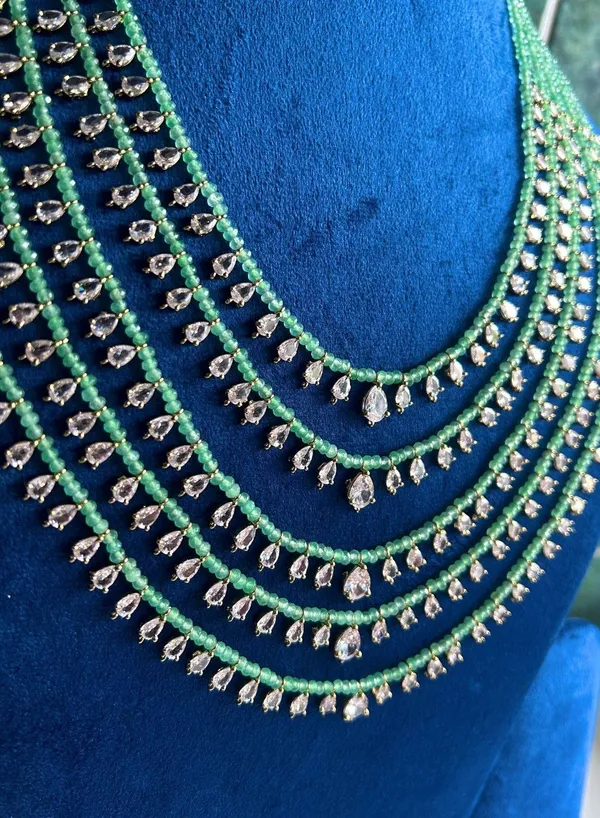 Green_Alloy_5-Line_Cz_Microbead_Mala_Necklace_For_Women