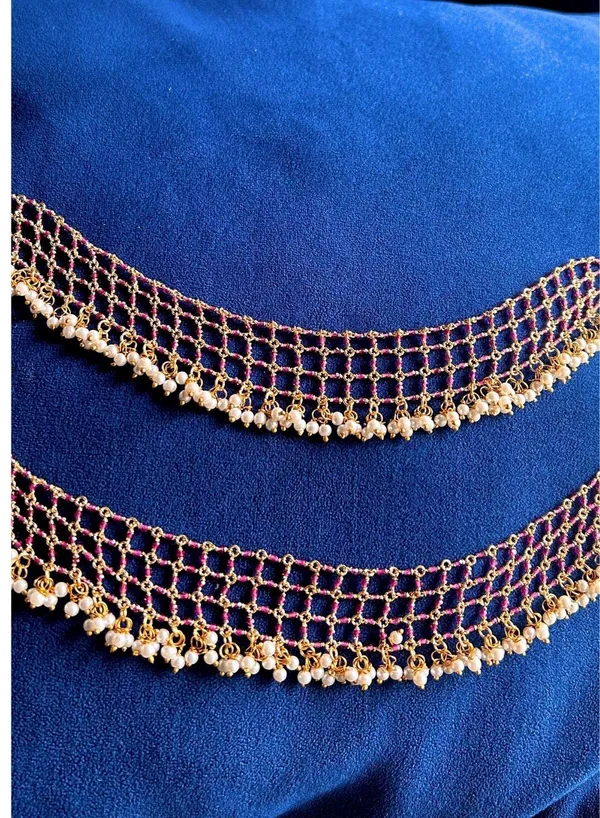 Red_Alloy_Micro_Beads_Netted_Earchain_For_Women