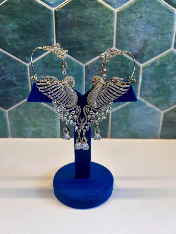 Golden_Alloy_Cz_Peacock_Earcuffs_For_Women