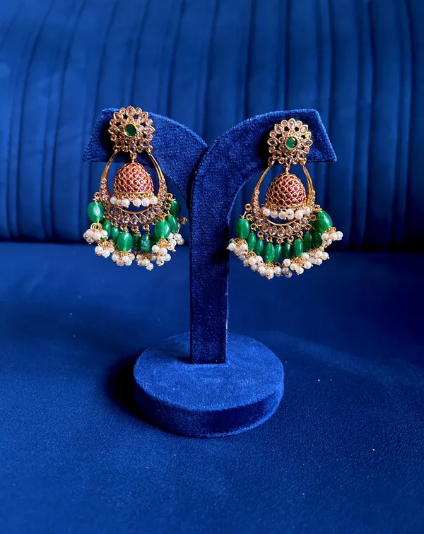 Multicolor_Alloy_Beaded_Jhumka_Chandbali_For_Women