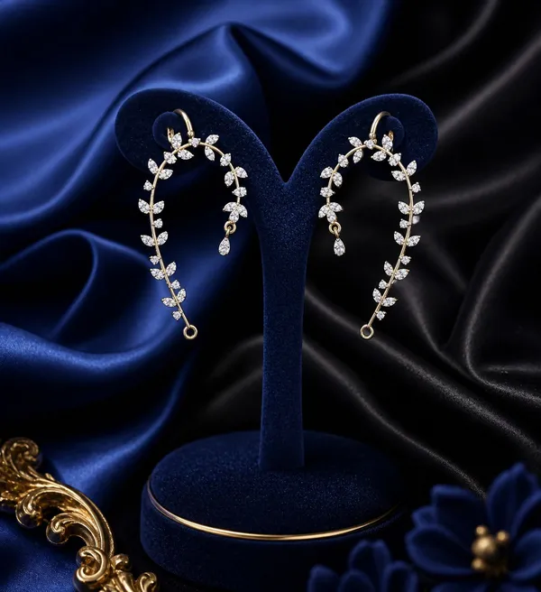 Silver_Alloy_Floral_Designer_Earcuffs_For_Women