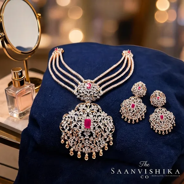 Golden_Alloy_Ruby_Rani_Necklace_With_Earrings_For_Women