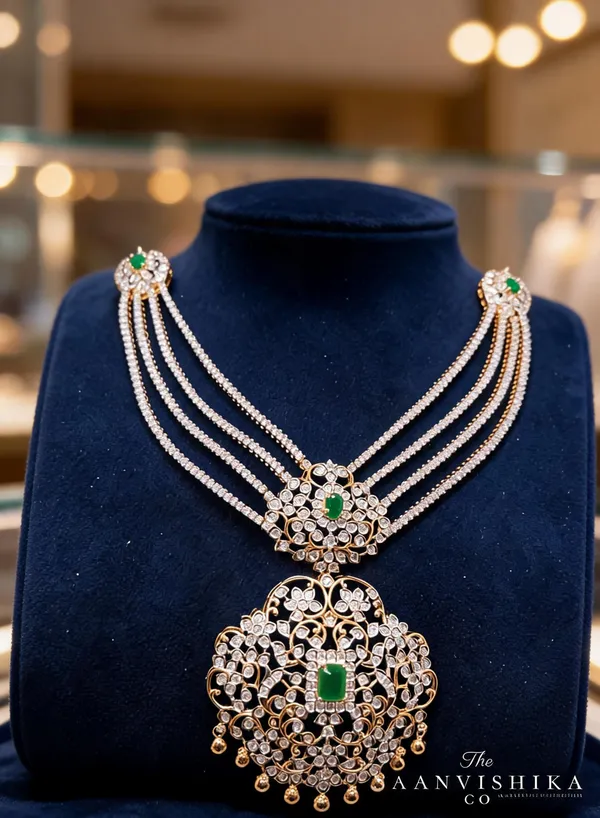 Multicolor_Alloy_Emerald_Rani_Necklace_With_Earrings_For_Women