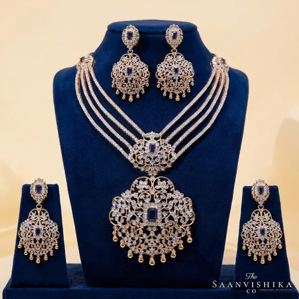 Purple_Alloy_Rani_Necklace_With_Earrings_For_Women