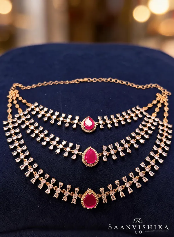 Golden_Alloy_Gemstone_Step_Chain_Short_Necklace_For_Women